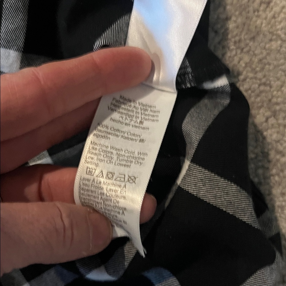 J. Crew Top Flannel Shirt Button Down Long Sleeve Cotton Black White M - Picture 7 of 9
